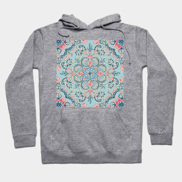 Gypsy Floral in Red & Blue Hoodie by micklyn